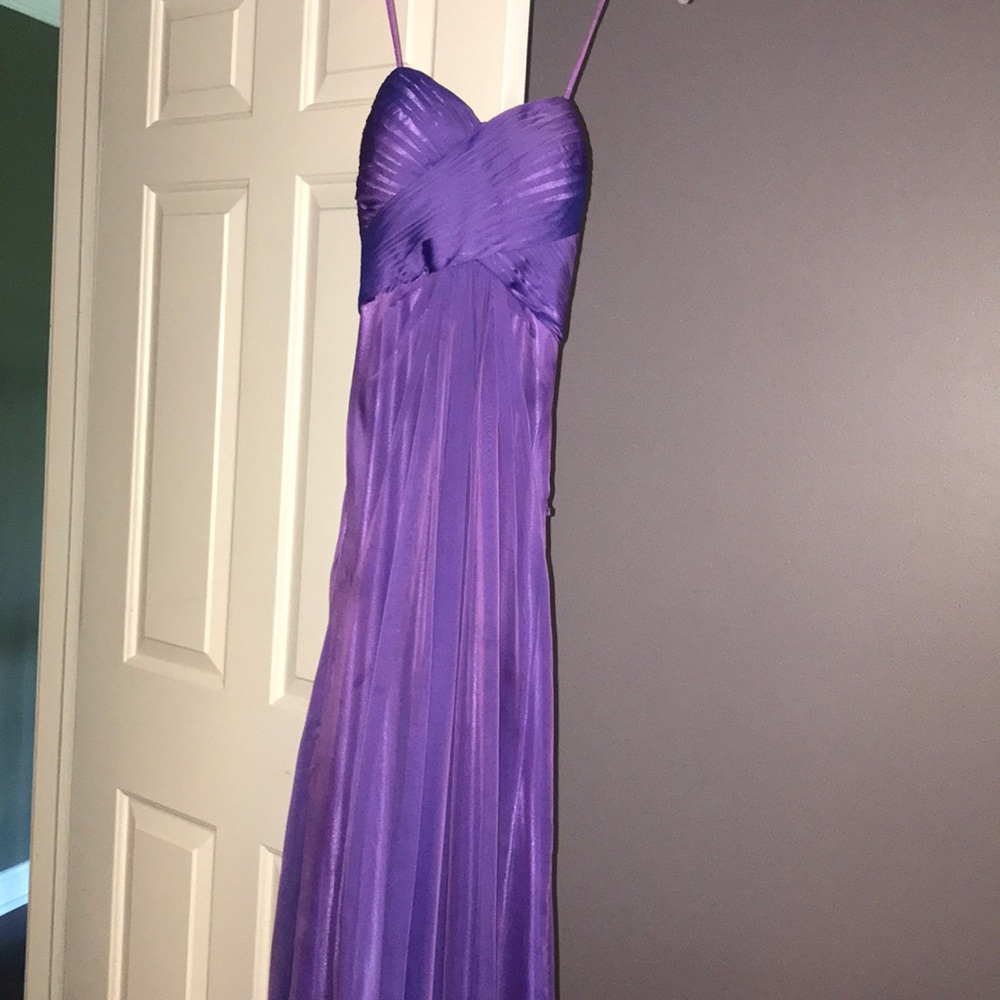 Purple Strapless Prom Dress with Open Back